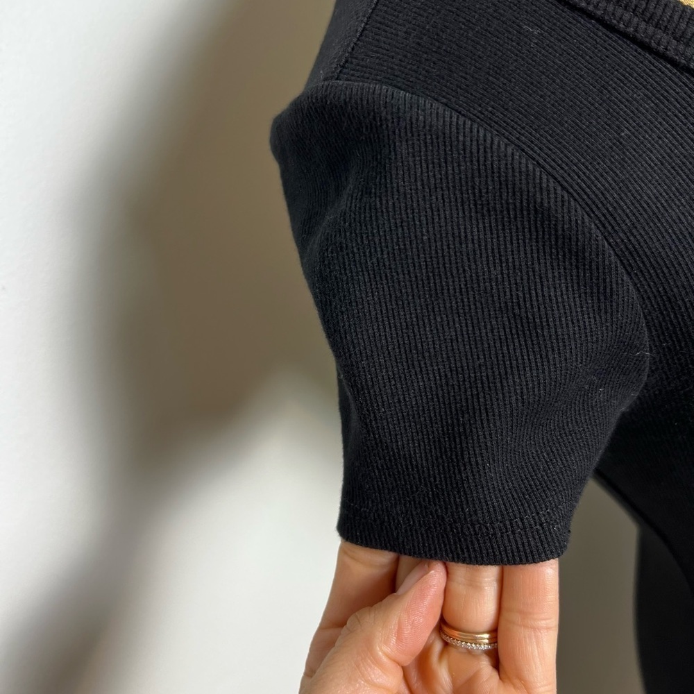 Anthropologie t.La black stretchy ribbed mini dress xxs - Picture 3 of 6